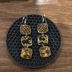 Tortoise Shell Dangle Earrings
